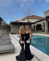 Vestido de fiesta elegante con escote corazón negro y corte sirena, vestido de noche Y7210